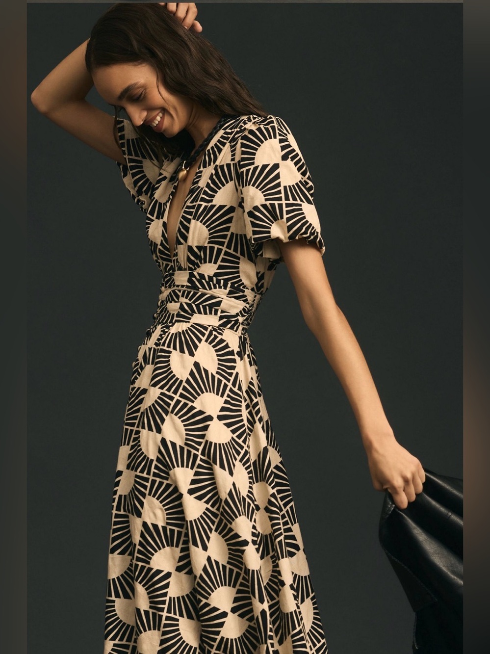 NWT Anthropologie Katerina V-Neck Puff Sleeve Dress Sz: XXS